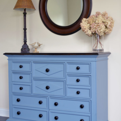 Midnight For dresser with Espresso stained top and knobs