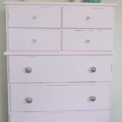 Shabby Chic dresser painted with Charming Pink